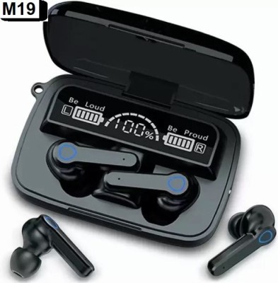 APDY M19 LED Display TWS Wireless Earbuds Bluetooth Headset Upto 48H ASAP Charge A154 Bluetooth Headset(Black, True Wireless)