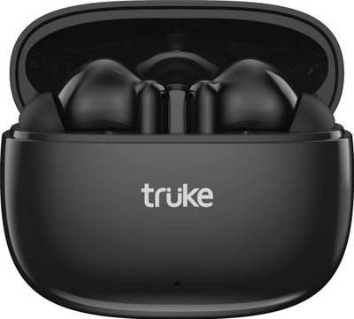 truke Buds Elite with 10mm Driver, 70Hrs Battery, Volume Control, 2-Mic ENC, Game Mode Bluetooth(Black, True Wireless)