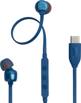 JBL Tune 310C, Hi-Res Audio with DAC , 3-Button EQ , Compatible with USB-C Devices Wired(Blue, In the Ear)