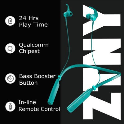 ZTNY Rockerz 235 Pro with upto 35 Hours Playback & ASAP Charge Bluetooth Headset-B Bluetooth Gaming Headset(Green, In the Ear)