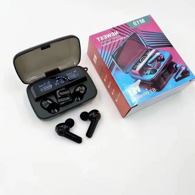 Mayank M19 LED Display EarBuds Wireless Bluetooth With Portable Charging Case K9 Bluetooth(Black, True Wireless)