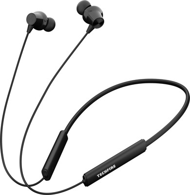 TECHFIRE Buds Wireless 3 with 30dB ANC, 360 degree Spatial Audio, upto 36 hours Playback Bluetooth(Pure Black, In the Ear)