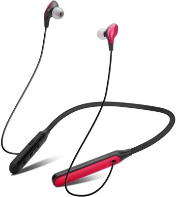 Quaranel 15 HR Playtime, Extra Deep Bass Neckband hi-bass Wireless Bluetooth Bluetooth Headset(Red, In the Ear)