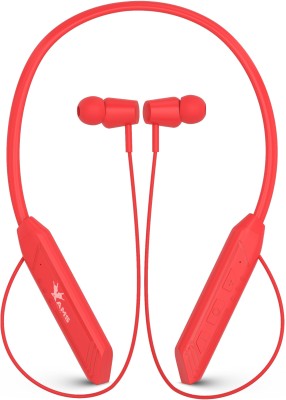 AAMS 18 Hours Playtime Bluetooth Wireless Neckband headphones Earphone Bluetooth Headset(Red, In the Ear)