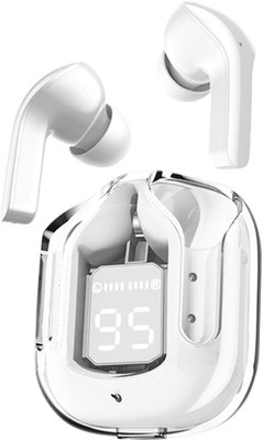 TECHMAZE T6 TWS 1200 mAh Power Bank Charging Box EarBuds With Mic Bluetooth(White, In the Ear)