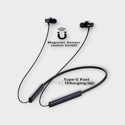 TWS Travel-Ready Neckband - Compact Wireless Design & Deep Bass Audio_EX Bluetooth & Wired(Black, In the Ear)