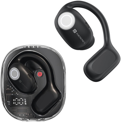 Portronics Harmonics Twins 30 Over Ear OWS Earbuds with HD Mic,Secure & Flexible Earhook Bluetooth(Black, In the Ear)