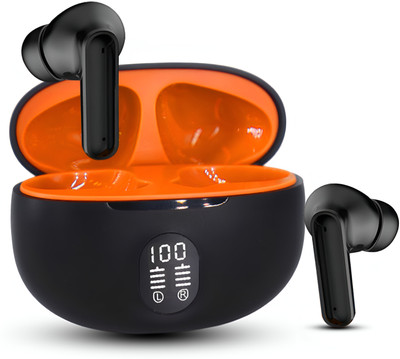 Tunifi TWS Bluetooth Headset HULK TWs/buds 5.2 Earbud with 60H Playtime Headphone Bluetooth(Dark Orange, True Wireless)