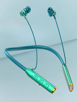 GREE MATT N80 Vibration Alert 48 Hours Playtime Cancellation Waterproof Neckband A61 Bluetooth(Green, In the Ear)