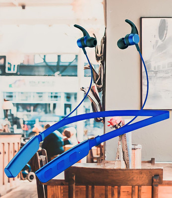 GPQ STORE Rokerz 235 Pro Wireless Bluetooth Neckband(B.0.439 Bluetooth(Blue, In the Ear)