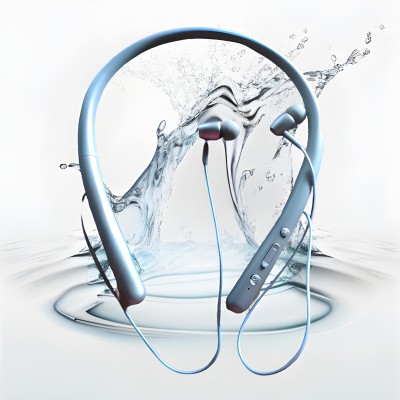 MR.NOBODY N40 Bluetooth With Upto 40 Hours Playback Bluetooth Headset Neckband N19 Bluetooth Headset(Blue, In the Ear)