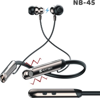 NEXTGEN Bluetooth Headset ENC, Touch Operation, Magnetic On-Off, 45 HRS Musictime Bluetooth Headset(Black, In the Ear)