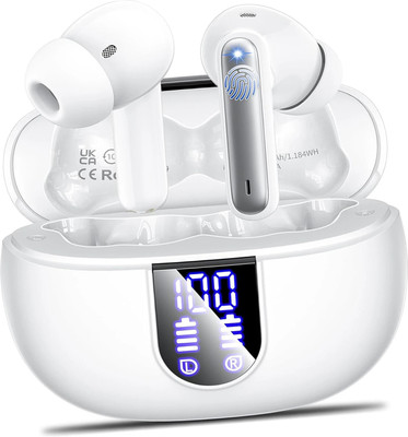 Brolan Earbuds Active Noise Reduction True Wireless 5.3 High Bass Music Bluetooth Gaming(White, True Wireless)