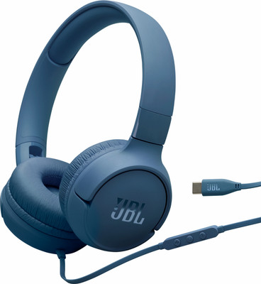 JBL Tune 520C, Hi-Res Audio with Pure Bass sound , Compatible with USB-C Devices Wired(Blue, On the Ear)