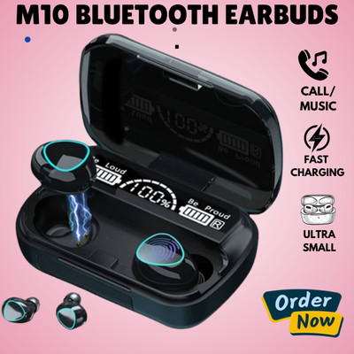 Clairbell M10 Wireless Earbuds TWS 5.1 LED Digital Display Touch Bluetooth HeadphoneL90 Bluetooth(Multicolor, True Wireless)