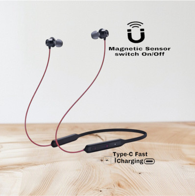 GDS Pro Neckband With Upto 58 Hours Playback & Fast Charging Earphone_4G Bluetooth & Wired(Red, In the Ear)