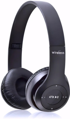 GDS Enhanced Sound Headphones with Mic, SD Card, Extended Life_ZE Bluetooth & Wired(Black, On the Ear)