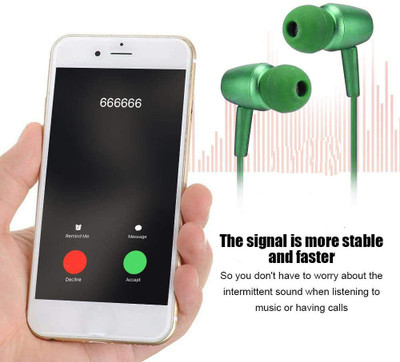 IZWI Wireless Extra Bass Headphones 48 hrs Battery, Quick Charge, Magnetic Earbuds Bluetooth(Green, In the Ear)