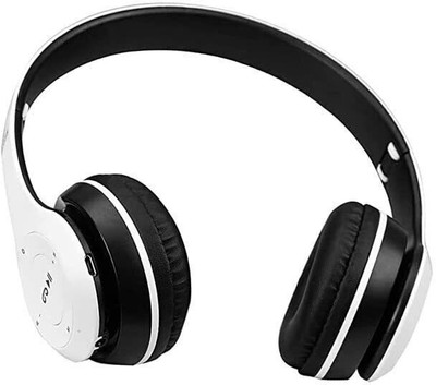 icall P47 Wireless headphone with Mic & SD Card Support and AUX Connectivity Bluetooth & Wired(White, True Wireless)