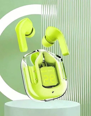 Mid Light Premium design UltraPods Buds EP07 Transparent With Charging Case M72 Bluetooth(Green, True Wireless)