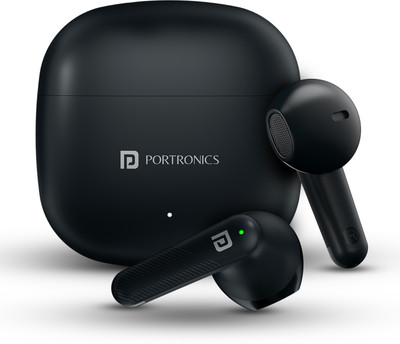 Portronics Harmonics Twins S18 in Ear TWS Earbud,30H Playtime,HD Mic, Game/Music Mode Bluetooth(Black, In the Ear)