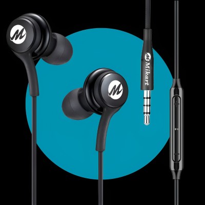 Mikart Best Quality Wired Earphones for All Mobile Phones Wired Headset(33) Wired Headset(Black, In the Ear)