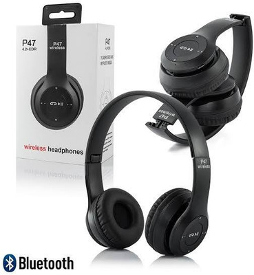 mzn P47 Wireless ,Bluetooth Headphone Bluetooth(Black, On the Ear)