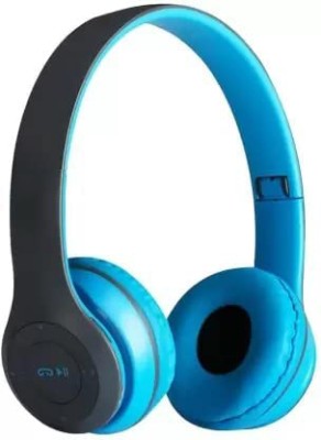 Techobucks Top Sale Wireless Active Noise Cancellation Thumping Bass Headphone Bluetooth Bluetooth(Blue, In the Ear)