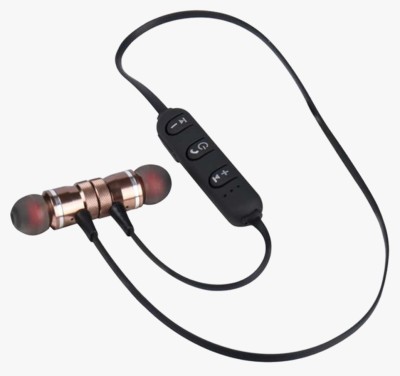 SANNO WORLD Wireless Sports Bluetooth Magnet Earphone Hand-Free Headphone Bluetooth Headset(Black, In the Ear)