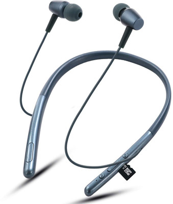 Rueqn Rush Bluetooth 5.2 Neckband For Men & Women, 48 Hrs Playback, Fast Charging Bluetooth(Blue, In the Ear)