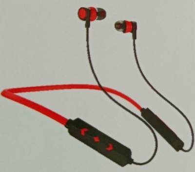 SANNO WORLD Bluetooth headset neckband 32 hours music 190 hours standby Bluetooth Headset(Red, In the Ear)