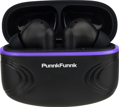 PunnkFunnk Fusion IV TWS Earbuds ANC Mode 40 Hrs Playback Time Blazzing Led Dual Mic Bluetooth(Black, True Wireless)