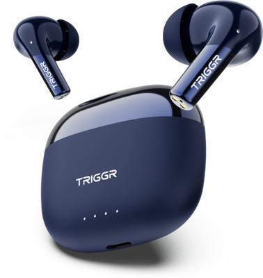 TRIGGR Opus with Latest BT v6.0, Dual Pairing, Chrome Lid, Rubber Finish, 40Hr Playtime Bluetooth(Midnight Ocean, In the Ear)