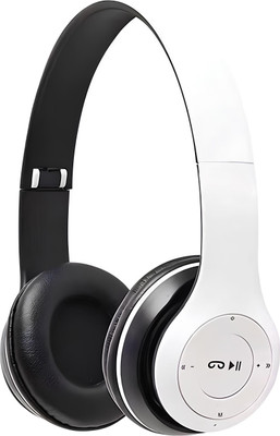 F FERONS Wireless Premium Deep Bass Sports Headphone Foldable HIFI Stereo Sound Bluetooth(Pearl White, On the Ear)
