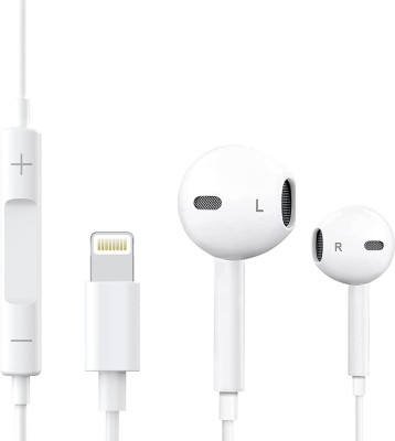 MARS Wired Earphones Mic &Volume Control Built-in for iPhone 14/13/12/11 Pro All iOS. Bluetooth & Wired Headset(White, In the Ear)