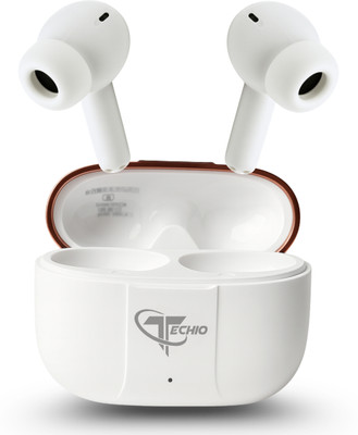 TECHIO ThunderPods with 3D Sound and Crystal Clear Calls 40Hr Playback Bluetooth(White, True Wireless)