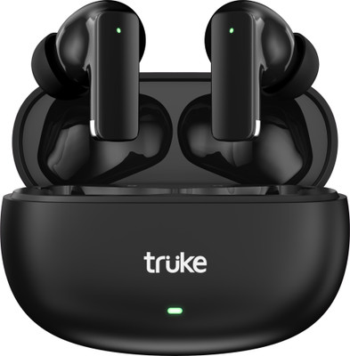 truke Buds Lite with 60H Playtime, Deep Bass, 13mm Speakers, Quad-Mic ENC, Low Latency Bluetooth(Pure Black, True Wireless)
