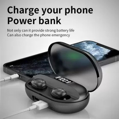 NKL LED Display 029 Earbuds Power Bank With Portable Charging Case Bluetooth(Black, True Wireless)