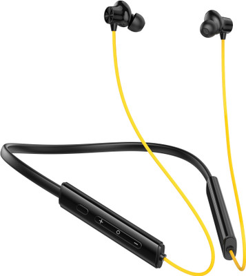 URNEED EARBOUT GAMING BULLET Z3 MAGNETIC SENSOR ON/OFF ANC 48 HOUR BATTERY BACKUP Bluetooth(BLACK YELLOW WIRE, In the Ear)
