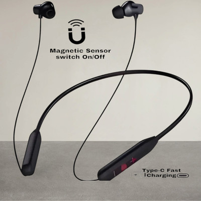 GDS Wireless Ultra Bass Edition Headphone With Magnetic On Off Anc Enc Earphone_TH Bluetooth & Wired(Black, In the Ear)