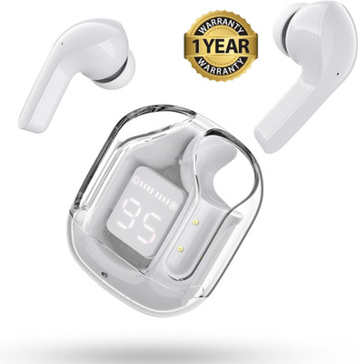 house of common Ultrapods TWS Earbud, Bluetooth Earbuds with Display, Bluetooth 5.3 + ENC Bluetooth(White, In the Ear)