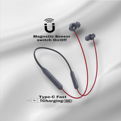 TWS Gaming Neckband With 58 Hrs Playtime, ENC, Fast Pairing Earphone_CB Bluetooth & Wired(Red, In the Ear)
