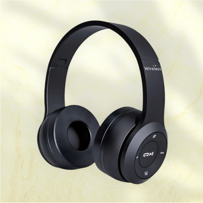 GDS Wireless Headphones with Mic and SD Card, Extended Battery Capacity_NR Bluetooth & Wired(Black, On the Ear)