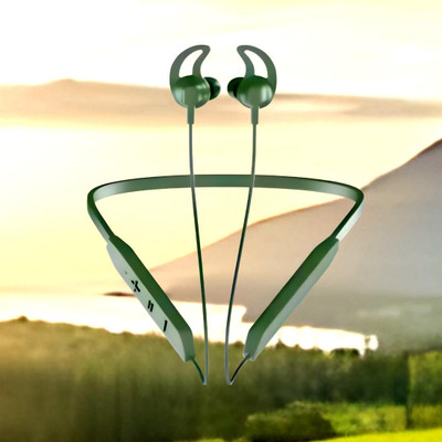 SYARA Bluetooth Headset Neckband with mic BT-Max 30H Playtime & Calling VibrationP217 Bluetooth(Green, True Wireless)