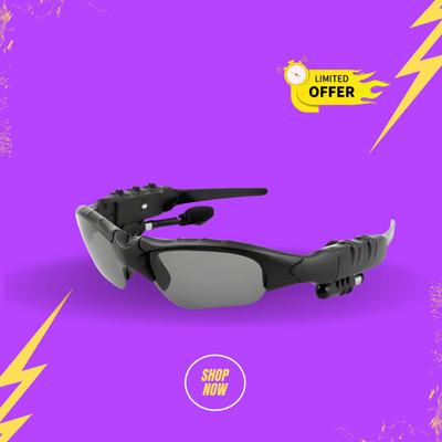 Clairbell Sunglass with Music and bluetooth headset and mic, Bluetooth Earbuds AB424 Bluetooth(Black, On the Ear)