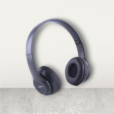 AIZINA Wireless Gaming Headset with Bluetooth, Foldable Frame, and Mic_ED Bluetooth & Wired(Black, On the Ear)