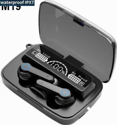 APDY M19 LED Display TWS Wireless Earbuds Bluetooth Headset Upto 48H ASAP Charge A183 Bluetooth Headset(Black, True Wireless)
