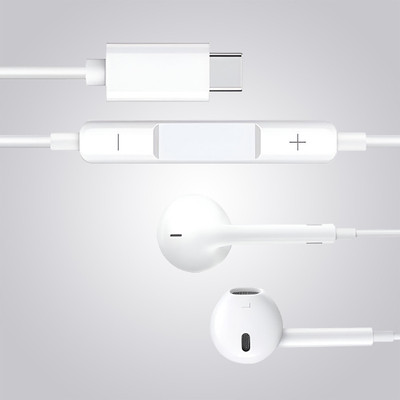 MARS Type C Sterero Earphone with Powerful Audio, Built in Microphone for iphone 15 Wired(White, In the Ear)
