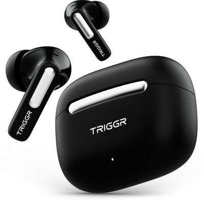TRIGGR Arcus One 60H Battery, 4 Mic ENC, Dual Pairing, Rubber Grip, 13mm Drivers, v6.0 Bluetooth(Infinite Black, True Wireless)