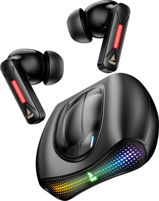 boAt Airdopes Drift with Beast Mode, Blazing LEDs, 40 HRS Playback & ENx Technology Bluetooth(Black Sabre, True Wireless)